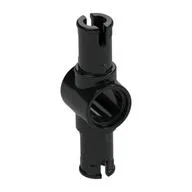 Technic Pin Connector Hub with 2 Pins with Friction Ridges Lengthwise [Small Squared Pin Holes], Black