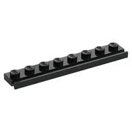 Plate Special 1 x 8 with Door Rail, Black