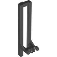 Forklift Mast Wide 1 x 2 Hinge Plate Locking with Rubber Belt Holder, Black