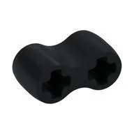 Technic Axle Connector Double Flexible [Rubber], Black