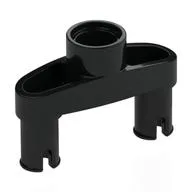 Technic Pin Connector 3L with 2 Pins and Center Hole [Pin Ridges Across Part], Black