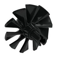 Jet Engine Fan with 10 Blades and Technic Pin, Black