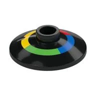 Dish 2 x 2 Inverted [Radar] with Blue/Bright Green/Yellow/Red Band Print, Black