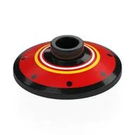 Dish 2 x 2 Inverted [Radar] with Red/White/Yellow Circles Print, Black