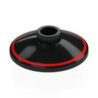Dish 2 x 2 Inverted [Radar] with Red Outer Circle Print, Black