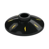 Dish 2 x 2 Inverted [Radar] with Yellow Stripes/Spokes Print, Black