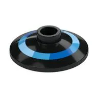 Dish 2 x 2 Inverted [Radar] with Bright Light Blue/Dark Azure/Blue Circle Print, Black