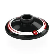 Dish 2 x 2 Inverted [Radar] with White Circle, Arrow, Red Strips, Dots Print, Black