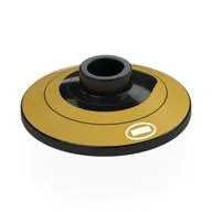 Dish 2 x 2 Inverted [Radar] with Gold Circles, White Triangle in Circle Print, Black
