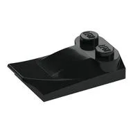 Brick Wedged, Curved 2 x 3 x 2/3 Two Studs, Wing End, Black