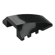 Brick Wedged, Curved 4 x 4 No Top Studs, Black