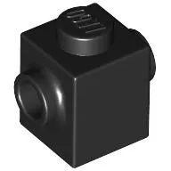 Brick Special 1 x 1 with Studs on 2 Sides, Black