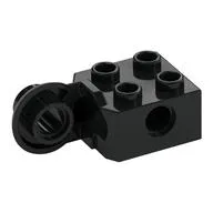 Technic Brick Special 2 x 2 with Pin Hole, Rotation Joint Ball Half [Vertical Side], Black