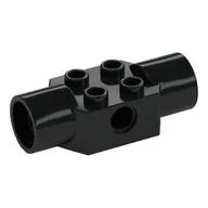 Technic Brick Special 2 x 2 with Pin Hole, with 2 Rotation Joint Sockets, Black