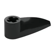 Technic Tooth 1 x 3 with Axle Hole [Hollow Underside], Black