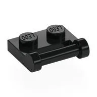 Plate Special 1 x 2 [Side Handle Closed Ends], Black