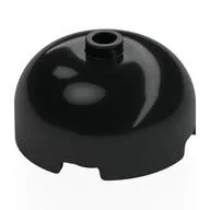 Brick Round 3 x 3 Dome with Center Stud, Black