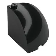 Brick Round Corner 4 x 4 x 3 Quarter Dome Top, Black