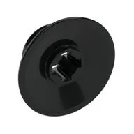 Train Wheel Small, hole notched for wheels holder pin, Black
