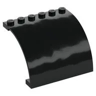 Panel 6 x 5 x 3 1/3 Curved Top, Black