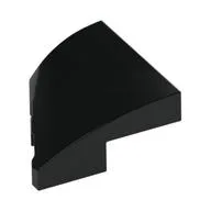Brick Wedged, Curved 2 x 2 with Stud Notch Right, Black