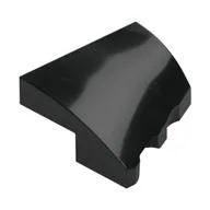 Brick Wedged, Curved 2 x 2 with Stud Notch Left, Black