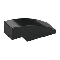 Brick Curved 3 x 1 No Studs, Black