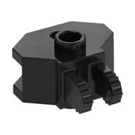Hinge 1 x 2 Locking with 2 Fingers and Towball Socket, 7 Teeth, Black