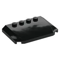 Brick Wedged, Curved Triple 4 x 6 x 2/3 with 4 Studs, Black