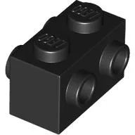Brick Special 1 x 2 with Studs on 2 Sides, Black