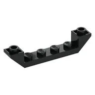 Brick Sloped Inverted 45° 6 x 1 Double with 1 x 4 Recessed, Black