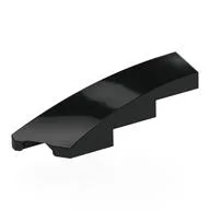 Brick Wedged, Curved 1 x 4 with Stud Notch Left, Black