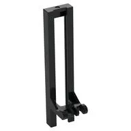Forklift Mast Wide 1 x 2 Hinge Plate Locking with Rubber Belt Holder [Reinforced], Black