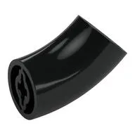 Brick Round 2 x 2 D. Tube with 45° Elbow and Axle Holes (Crossholes) at Each End [LONG], Black