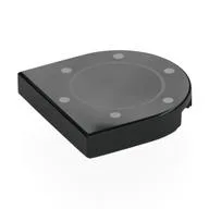 Tile Round 2 x 2 Half Circle with Silver Circle, Dots Print, Black