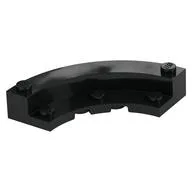 Brick Round Corner 5 x 5 Macaroni with 1/3 Inner Side, Black