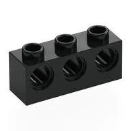 Technic Brick 1 x 3 [3 Pin Holes], Black