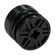 Wheel 18mm x 14mm with Axle Hole, Fake Bolts and Shallow Spokes, Black