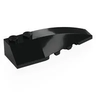 Brick Wedged, Curved 6 x 2 Right, Smooth Inner Walls, Black