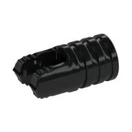 Hinge Cylinder 1 x 2 Locking with 2 Click Fingers and Axle Hole, 7 Teeth, Black