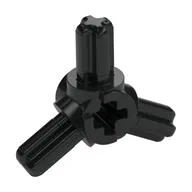 Technic Axle Connector Hub with 3 Axles at 120°, Black
