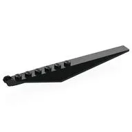 Hinge Plate 1 x 12 Locking with Angled Side Extensions and Tapered Ends, 7 Teeth, Black