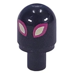 Light Cover with Internal Bar / Bionicle Barraki Eye with Dark Purple/Bright Light Yellow Eye Print, Black