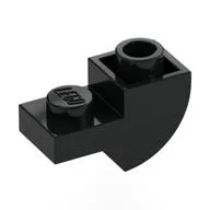 Brick Curved Inverted 1 x 2 with 1 x 1 Cutouts, Black