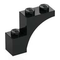 Brick Arch 1 x 3 x 2, Straight End, Black
