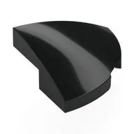 Brick Round Corner, Curved 2 x 2 x 2/3 Quarter Circle With 1 x 1 Bottom Cutout, Black