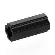 Technic Axle Connector Smooth [with x Hole + Orientation], Black