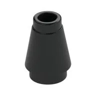 Cone 1 x 1 [Top Groove], Black
