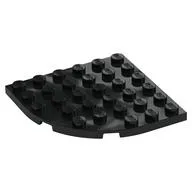 Plate Round Corner 6 x 6, Black