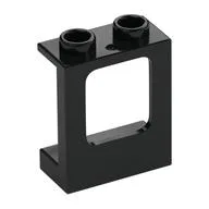 Window 1 x 2 x 2 Plane, Hollow Studs, Single Hole Top and Bottom for Glass, Black